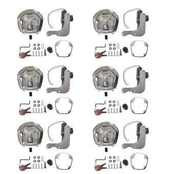 compare product 6x Chrome Power Operated Recessed Folding Whale Tail T-Lock Handle Set Suitable For Toolbox