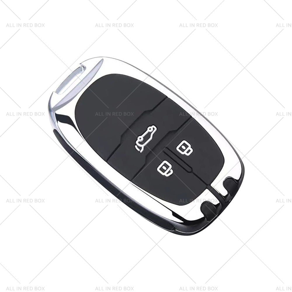 Zinc Alloy Remote Key Fob Case Cover Shell Silver Suitable For LDV D90 3-Button Key Fob