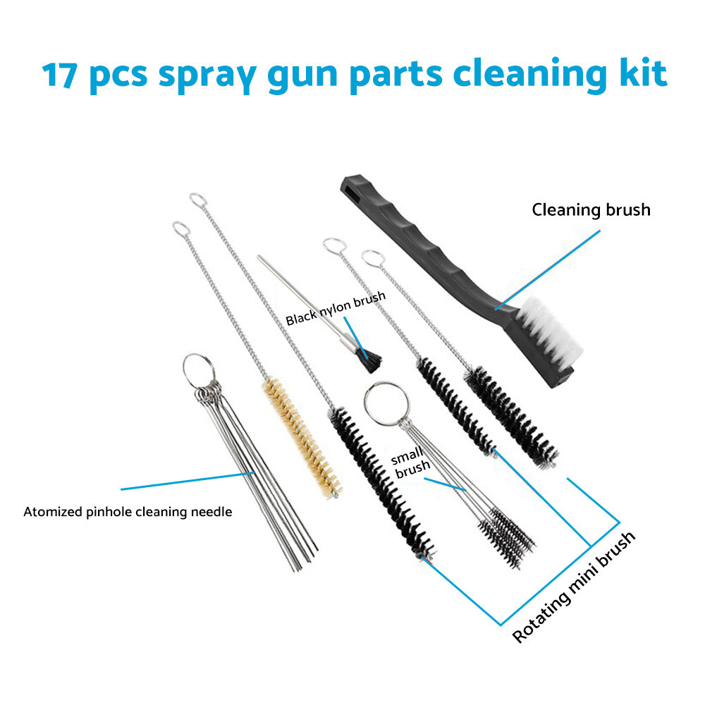 17PCS Spray Gun Cleaning Brush Kit Suitable For All Spray Gun Systems