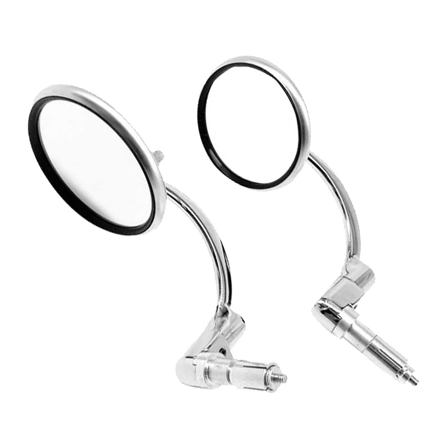 Chrome Round Rearview Bar End Mirror Suitable For Motorcycle / Chopper / Racer