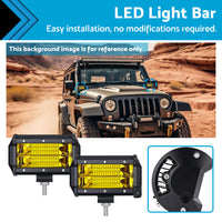 {{ 2x 5inch Flood LED Light Bar Offroad Work Driving Fog Lamp Yellow Cree Spread }} - Buy Car Parts Online at {{ Kaka Auto Parts }}.