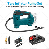 {{ Cordless Portable Tyre Inflator Pump w/ Battery Charger For Makita 18V Battery }} - Buy Car Parts Online at {{ Kaka Auto Parts }}.