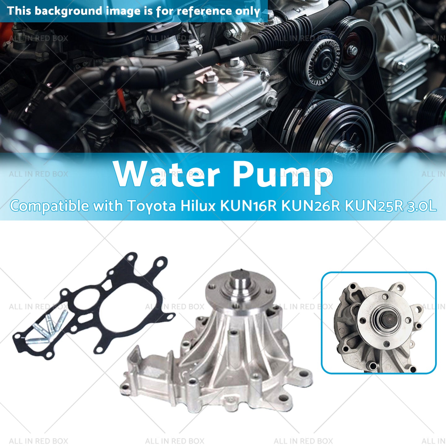 {{ 1KD-FTV Water Pump Suitable for Toyota Hilux KUN16R KUN26R KUN25R 3. 0L 05-13 }} - Buy Car Parts Online at {{ Kaka Auto Parts }}.