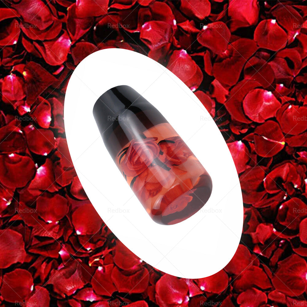 {{ 10CM Clear Red Real Flowers Manual Gear Stick Shift Knob Lever Shifter }} - Buy Car Parts Online at {{ Kaka Auto Parts }}.