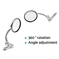 Chrome Round Rearview Bar End Mirror Suitable For Motorcycle / Chopper / Racer