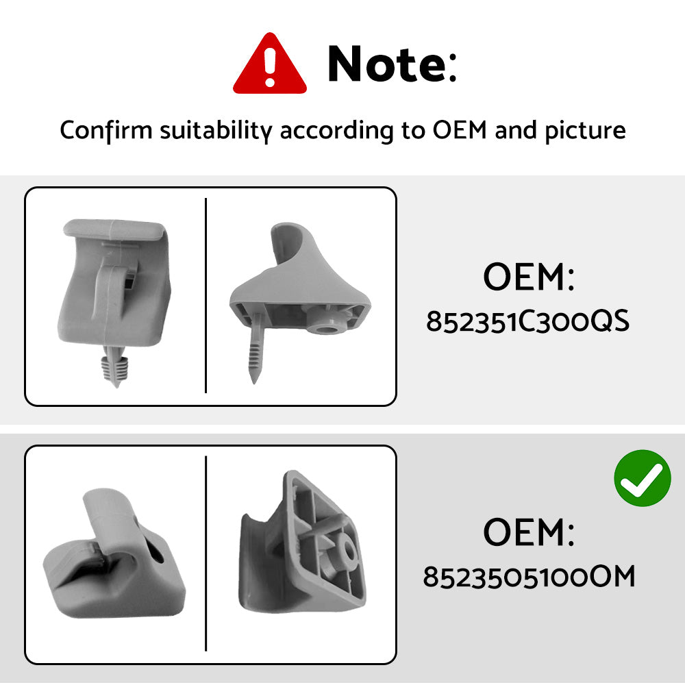 1x Grey Sun Visor Clip Left Hand / Right Hand Side Suitable For Hyundai i20 Getz 2008-2015