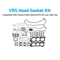 VRS Head Gasket Kit & Bolt Set Suitable For Toyota Prado VZJ90 5VZ-FE 3.4L 1996-1999