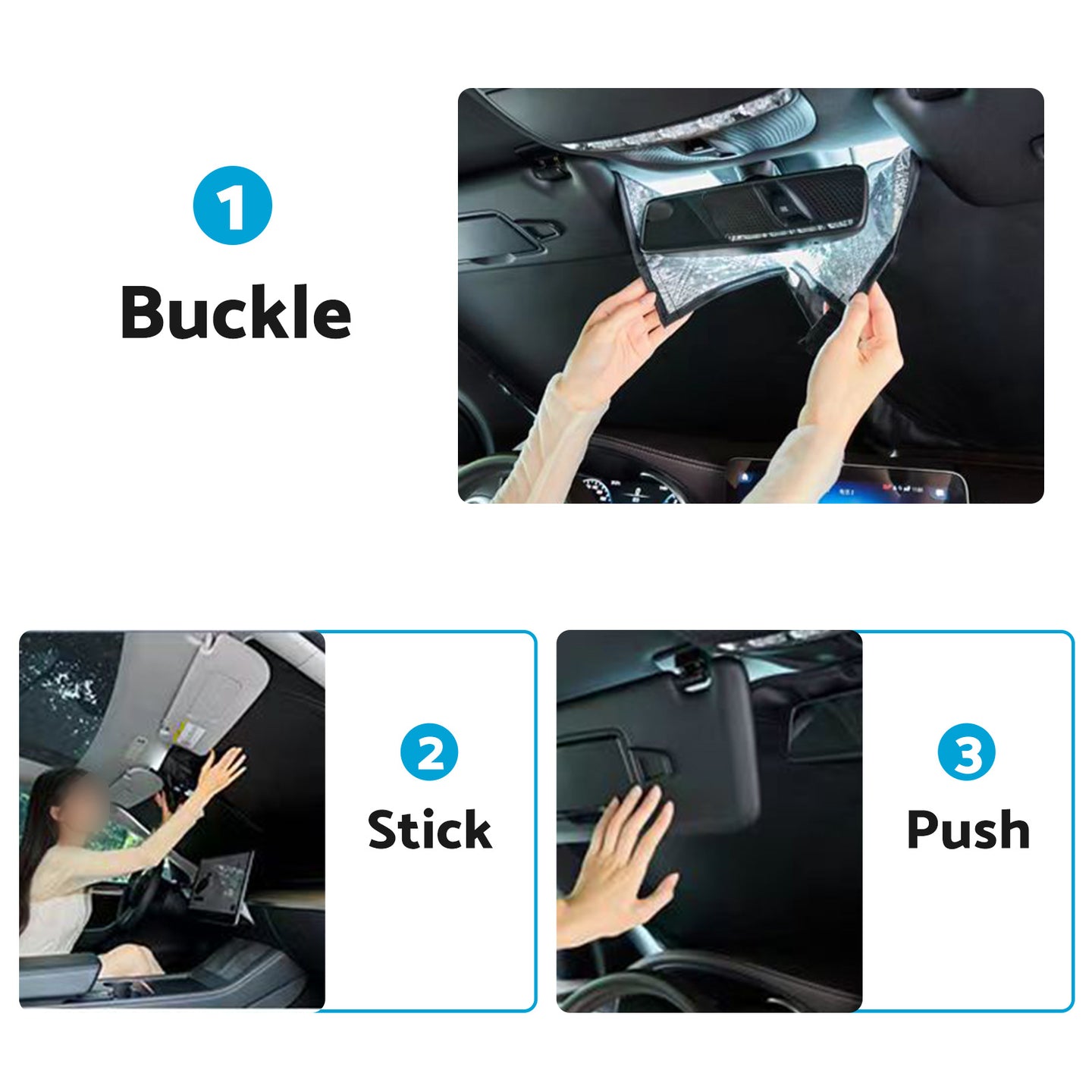 {{ 6 Layer Thick WindScreen Sun Shade Suitable for Hyundai Kona 17-23 UV Protection }} - Buy Car Parts Online at {{ Kaka Auto Parts }}.