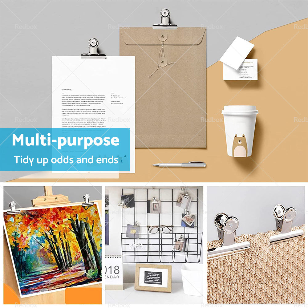 {{ 6/12PCS Stainless Steel Bulldog Paper Clip Metal Office Binder Grip Clamp 75mm }} - Buy Car Parts Online at {{ Kaka Auto Parts }}.