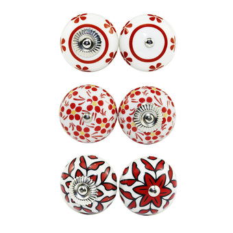 compare product 6 Pcs Cupboard Door Knobs Handles Drawer Pull Vintage Ceramic Knob Shabby Chic