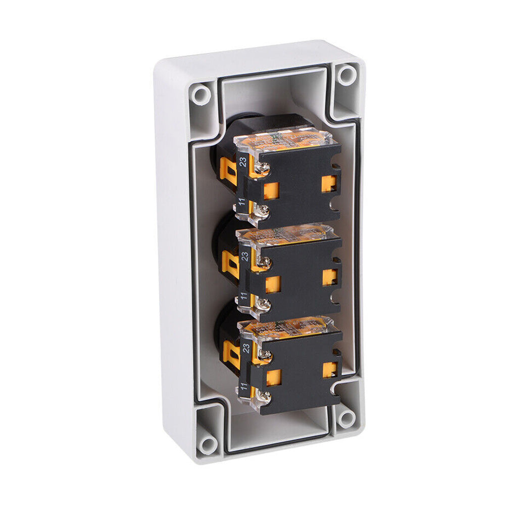 Push Button Switch Box With Red & Green Momentary NO NC Switches and Emergency Stop Suitable For Industrial Control