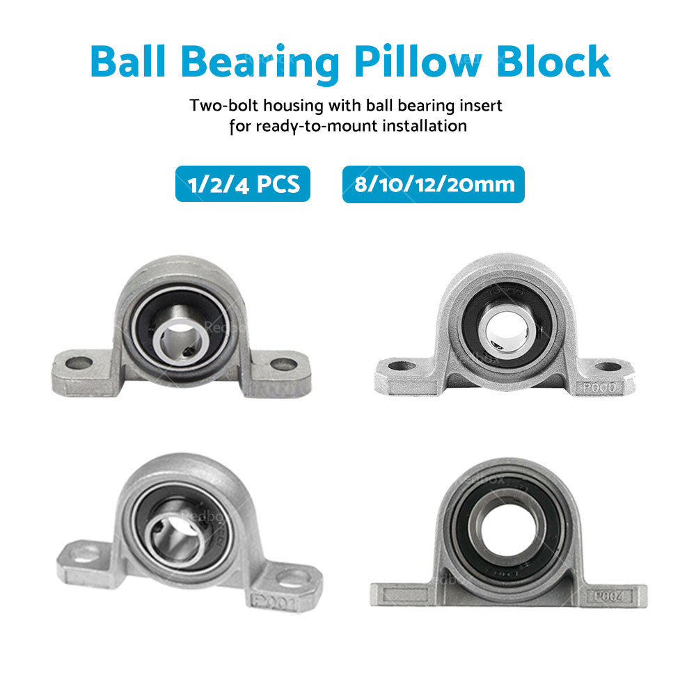 {{ 4PCS 8/10/12/20mm Inner Diameter Ball Bearing Pillow Block Zinc Alloy Metal }} - Buy Car Parts Online at {{ Kaka Auto Parts }}.