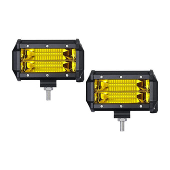 compare product 2x 5inch Flood LED Light Bar Offroad Work Driving Fog Lamp Yellow Cree Spread