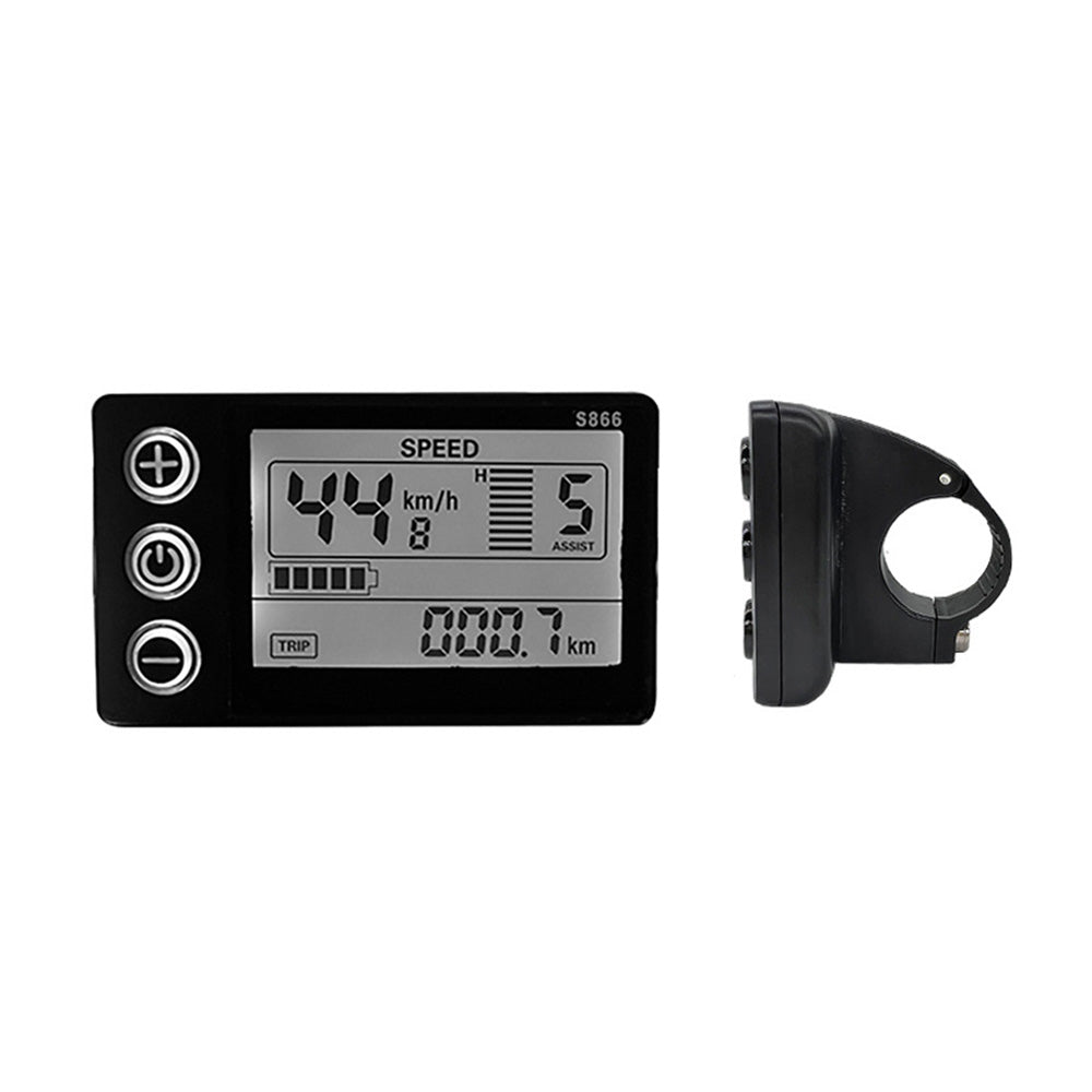 LCD Display Suitable For Electric Bike S866 24V/36V/48V – Waterproof Plug Fit For Ebike & Scooter