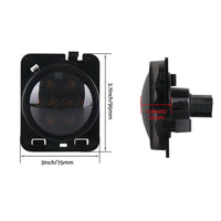 2x Front LED Side Marker Light Smoke Suitable For Jeep Wrangler JK 2007-2018