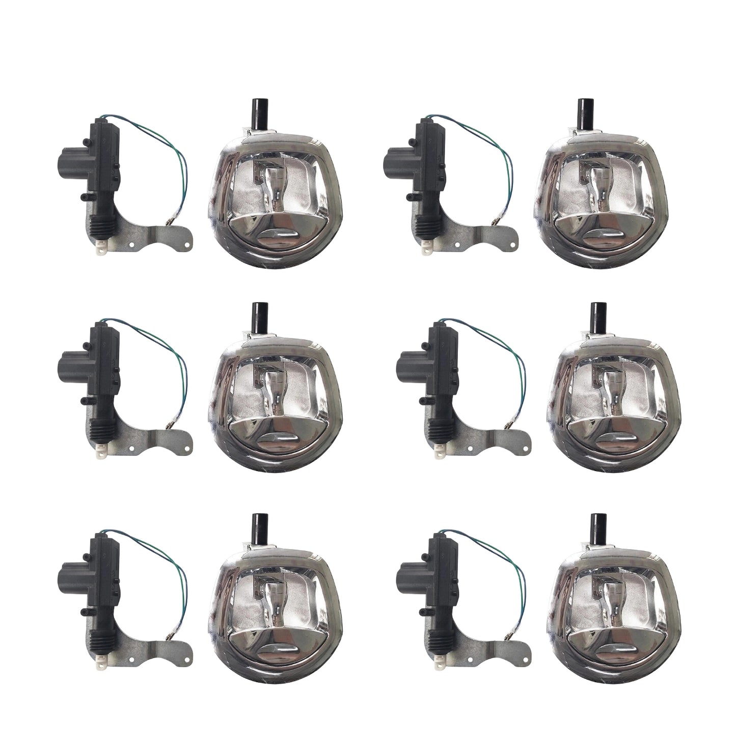 {{ 6 Set Chrome Power Operated Recessed Folding Whale Tail T-Lock Handle Toolbox }} - Buy Car Parts Online at {{ Kaka Auto Parts }}.