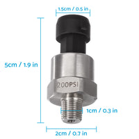 200PSI 5V Pressure Transducer Sender Sensor Suitable For Air, Oil & Fuel – Stainless Steel, AU
