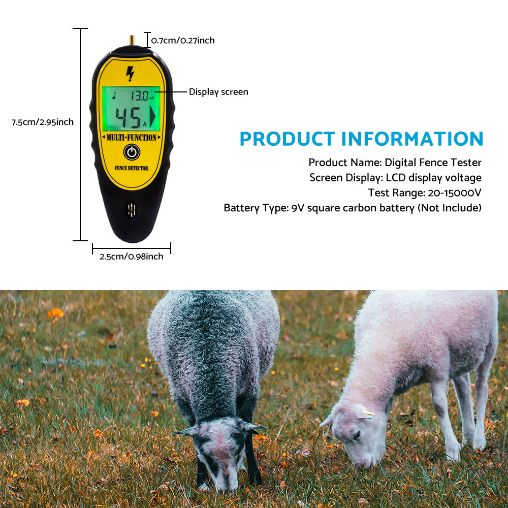{{ ?15KV Digital Fence Tester Voltmeter Voltage Tester with LCD Display 200V-15000V }} - Buy Car Parts Online at {{ Kaka Auto Parts }}.