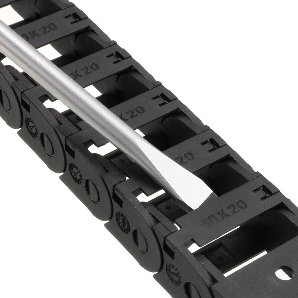10mmX20mm 1Meter Drag Chain Cable Carrier Open Type with End Connectors Plastic