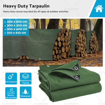 compare product 3 Types Army Heavy Duty Canvas Tarp Tarpaulin Sun Blocked Waterproof Dustproof