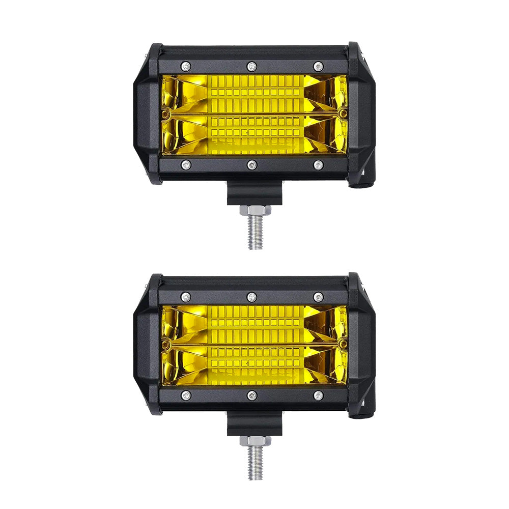 {{ 2x 5inch Flood LED Light Bar Offroad Work Driving Fog Lamp Yellow Cree Spread }} - Buy Car Parts Online at {{ Kaka Auto Parts }}.