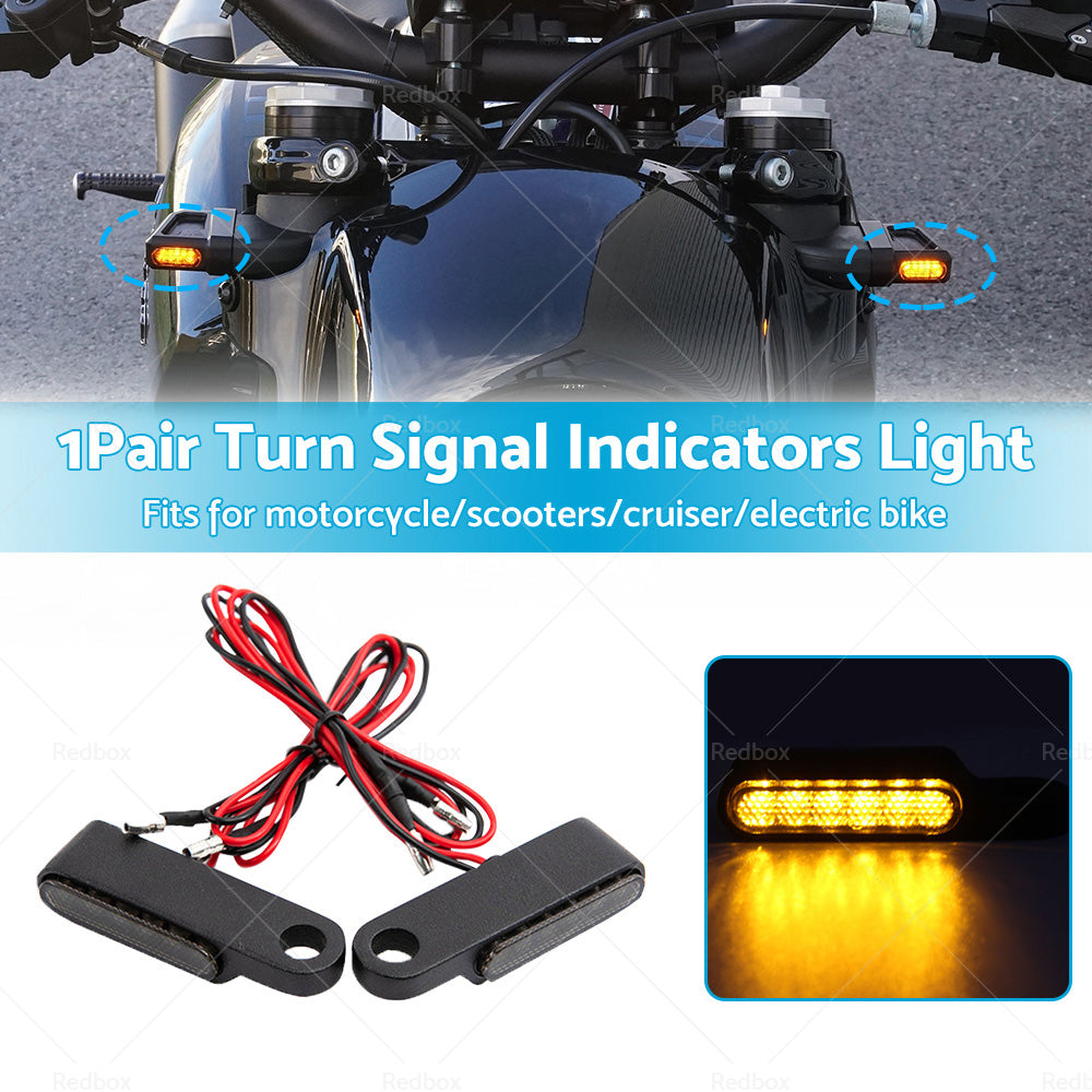 {{ 2X Black Motorcycle LED Mini Turn Signal Blinker Light Amber For Harley Davidson }} - Buy Car Parts Online at {{ Kaka Auto Parts }}.