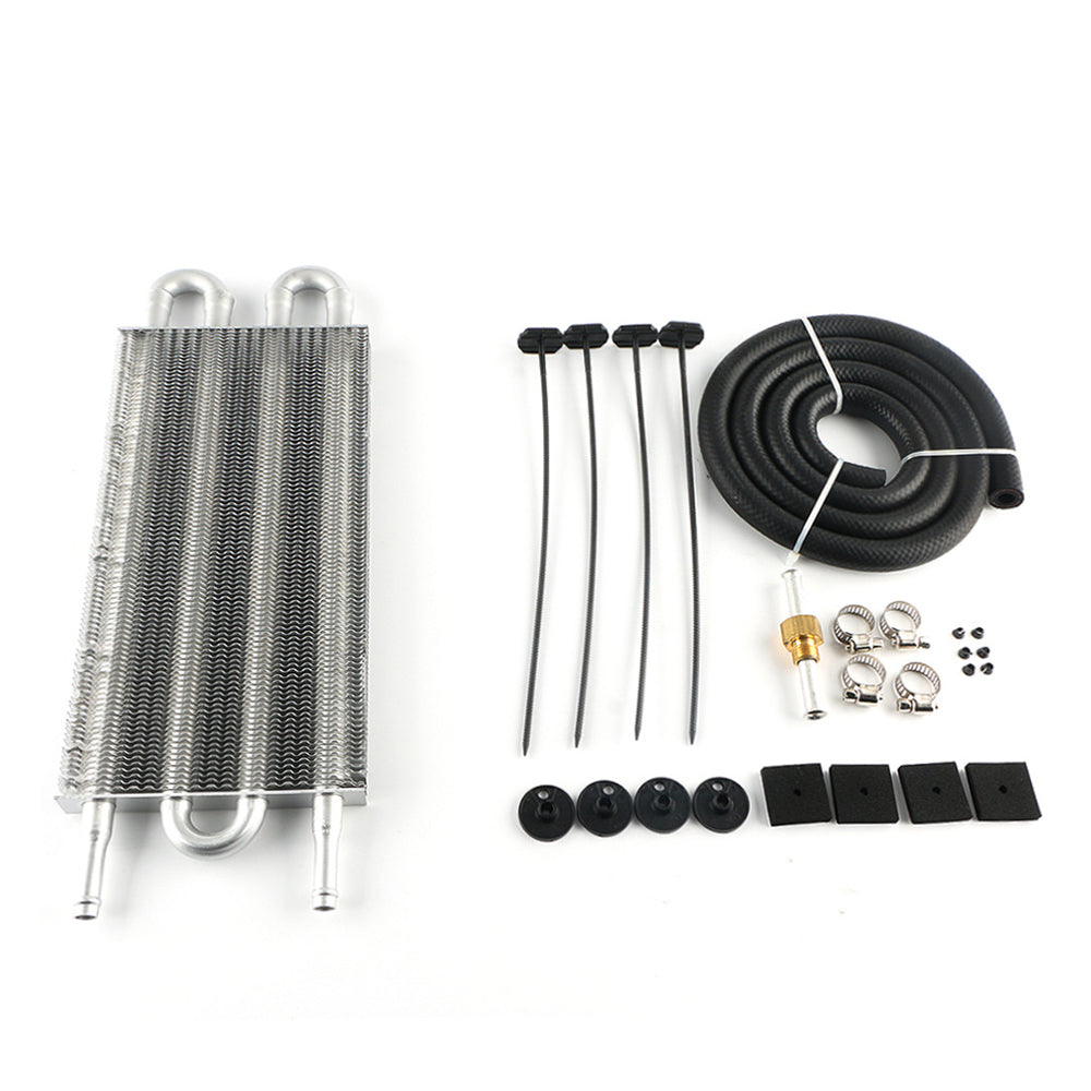 Universal 4 Row Transmission Oil Cooler Radiator Converter  Hose Mounting Kit