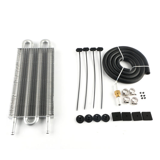 Universal 4 Row Transmission Oil Cooler Radiator Converter  Hose Mounting Kit