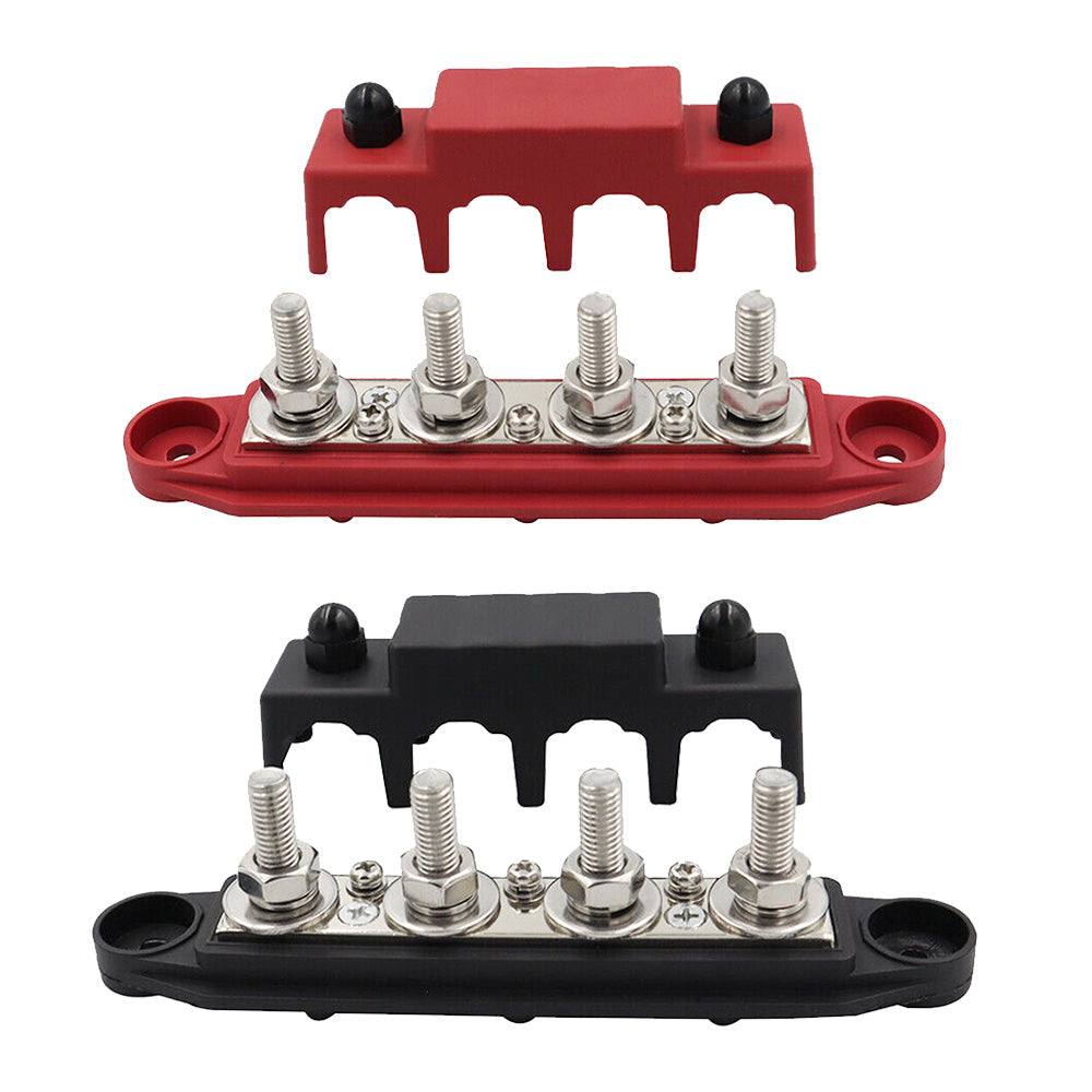 {{ 1x M8 or M10 DC 48V Studs Bus Bar Power Distribution Box Terminal Block Red or Black }} - Buy Car Parts Online at {{ Kaka Auto Parts }}.