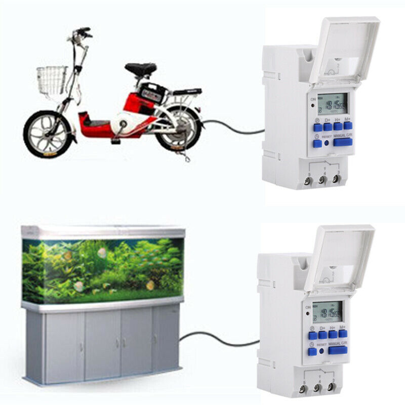 {{ AU Local Digital LCD Power Programmable DIN Rail Timer Time Switch Relay AC 220V }} - Buy Car Parts Online at {{ Kaka Auto Parts }}.