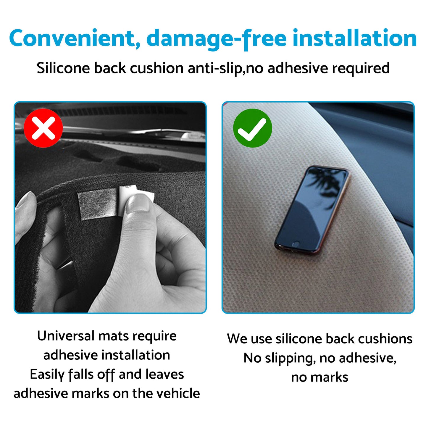 {{ Dash Mat Microfiber Leather Black Suitable For Toyota Prado 150 Series 2009-2024 }} - Buy Car Parts Online at {{ Kaka Auto Parts }}.