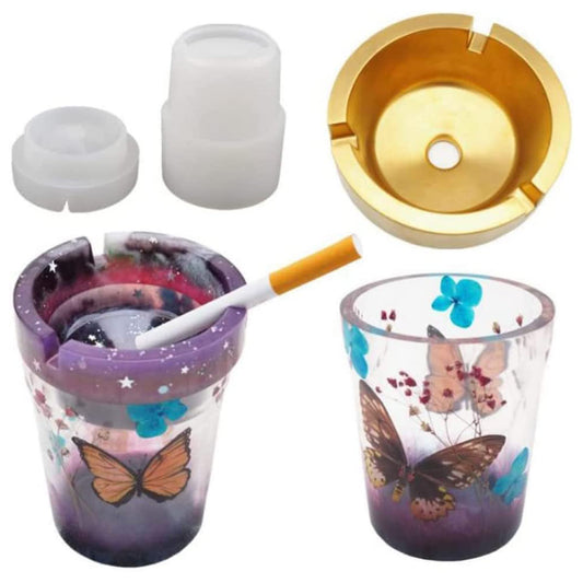 ?Silicone DIY Ashtray Epoxy Resin Mold Handmade Resin Casting DIY Home Decor
