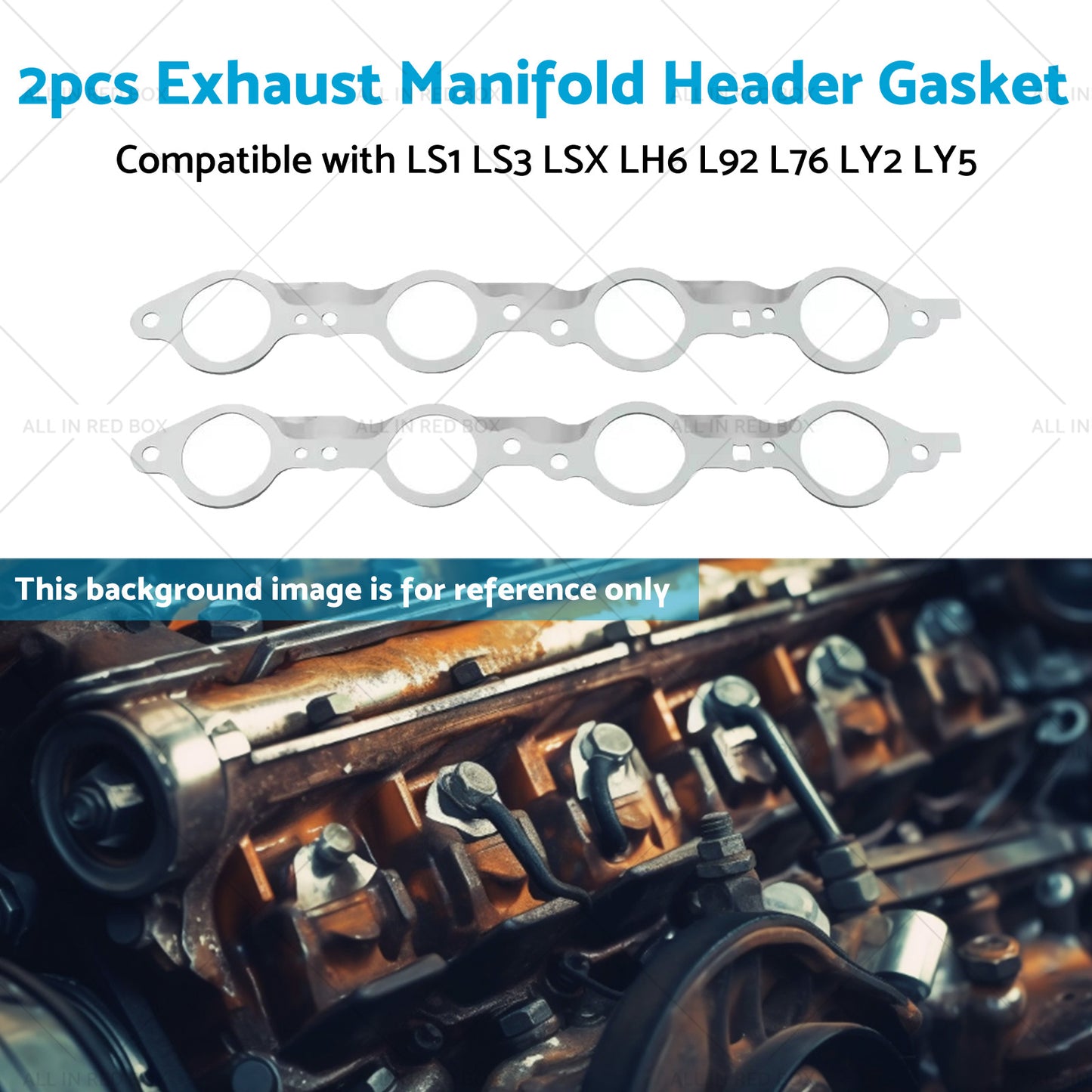 {{ 2PCS Exhaust Manifold Gasket Multi-Layer Steel Header Suitable For LS1 LS3 LSX }} - Buy Car Parts Online at {{ Kaka Auto Parts }}.