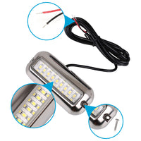 2x Blue 27LED Underwater Marine Transom Boat Light 316 Stainless Steel Pontoon