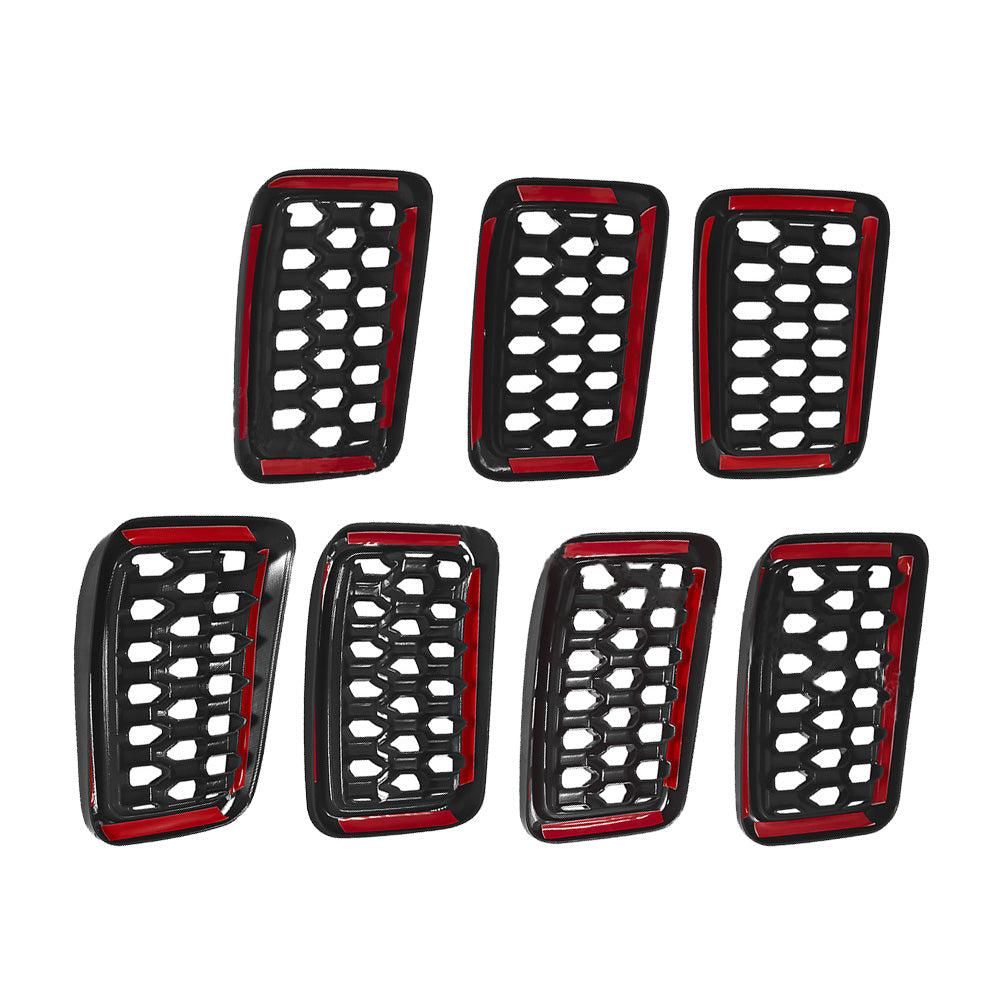 Front Grille Mesh Covers Inserts Suitable For Jeep Grand Cherokee 2017-2022 Black