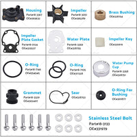 {{ Water Pump Impeller Kit For 20hp 25hp 30hp 35hp Johnson Evinrude outboard 393630 }} - Buy Car Parts Online at {{ Kaka Auto Parts }}.