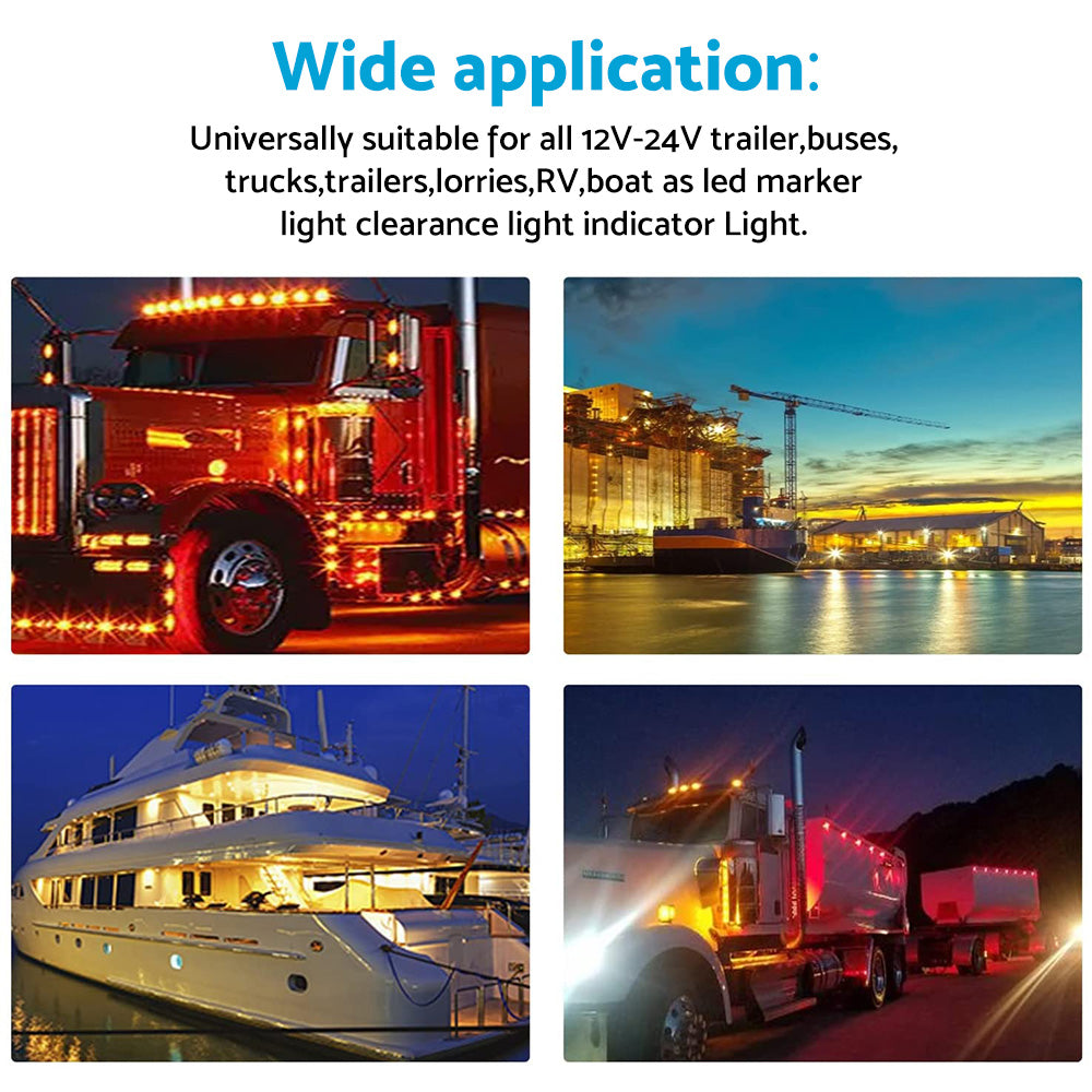 10x Clearance Light LED Side Marker Suitable For Truck Trailer Lorry Lamp Amber