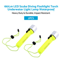 2x Waterproof Bright LED Scuba Diving Underwater Flashlight Torch Light Lamp Suitable For Diving & Outdoor Use