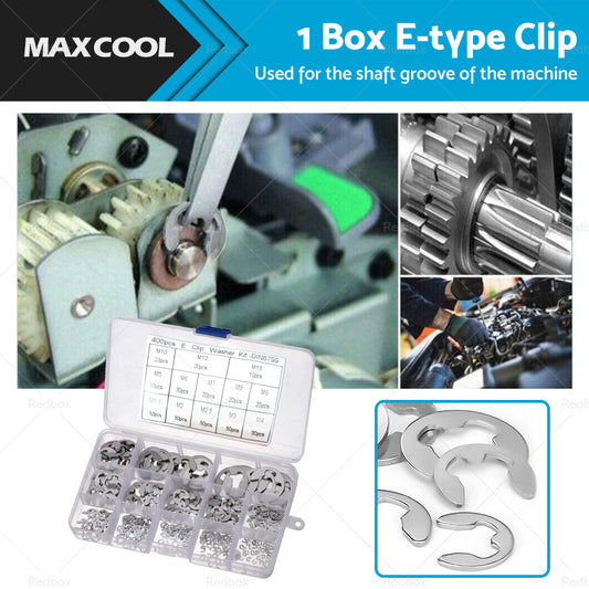 {{ Stainless Steel E Clips C Circlip Kit Retaining Ring 400PCS Assorted M1. 5-M15mm }} - Buy Car Parts Online at {{ Kaka Auto Parts }}.