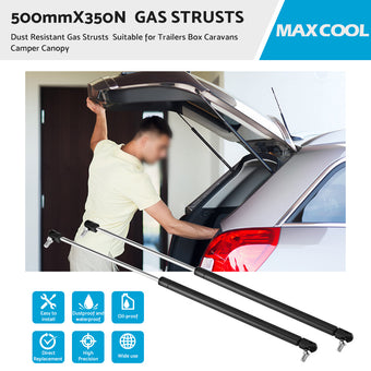 compare product Gas Strut 500mm-350N x2  8mm Shaft  Caravans, Trailers, Canopy, Toolboxes struts