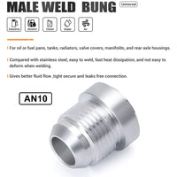 {{ AN10 Male Aluminium weld on JIC bungs x 2 fitting -10AN JXSS032-10-A }} - Buy Car Parts Online at {{ Kaka Auto Parts }}.
