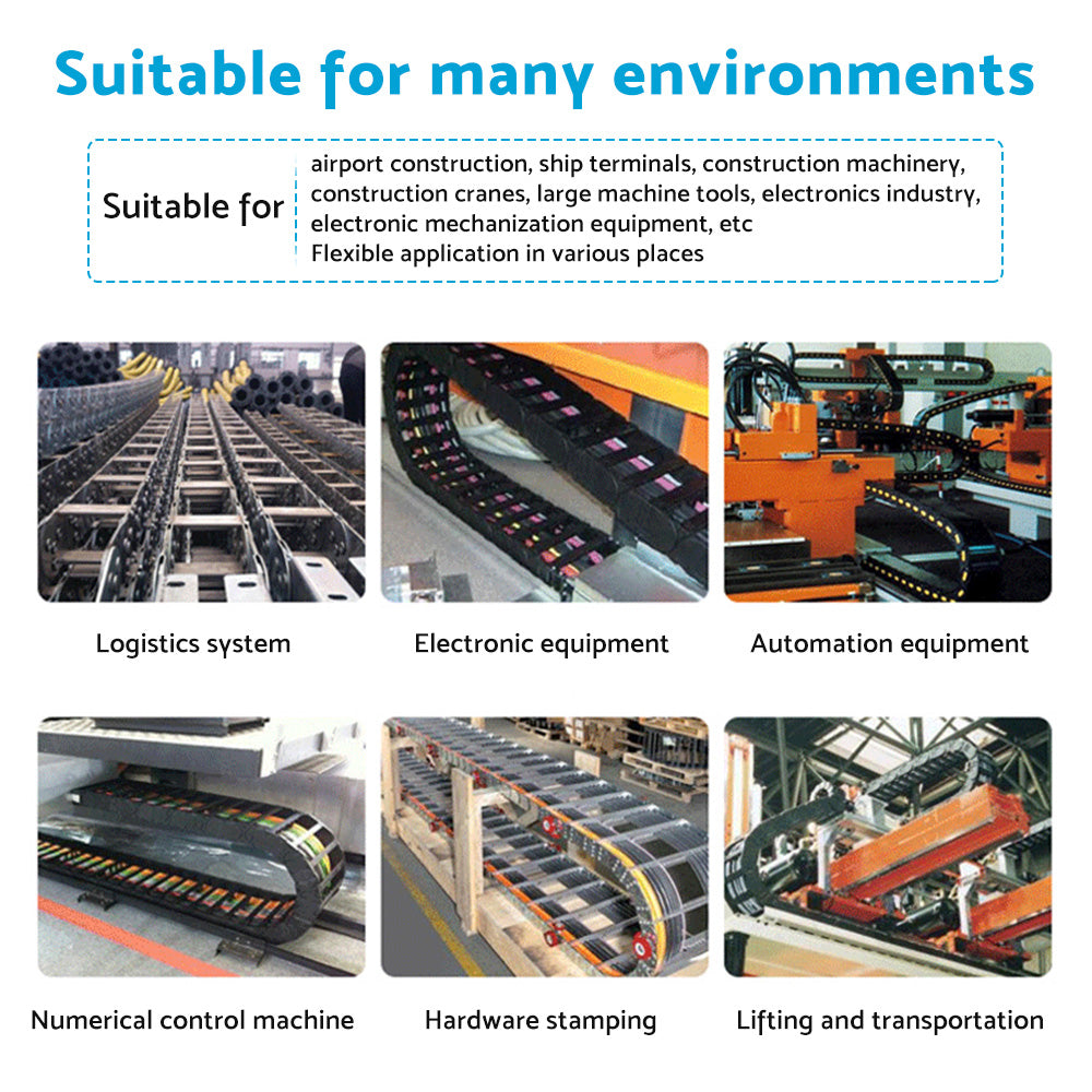 10mmX20mm 1Meter Drag Chain Cable Carrier Open Type with End Connectors Plastic