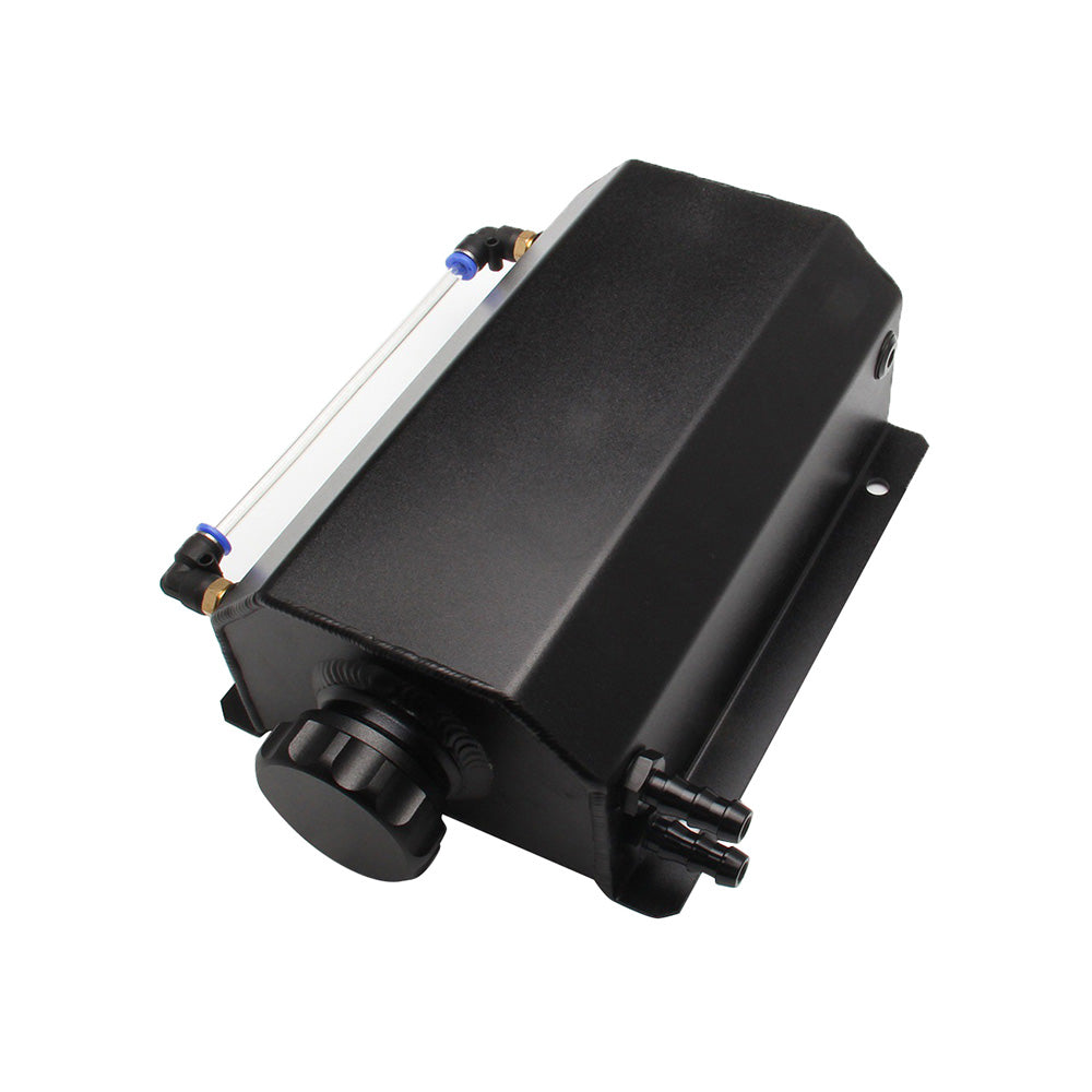 Universal 2L Coolant Radiator Overflow Recovery Tank Bottle Aluminum Black