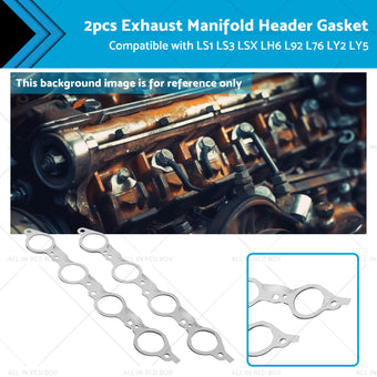 compare product 2PCS Exhaust Manifold Gasket Multi-Layer Steel Header Suitable For LS1 LS3 LSX