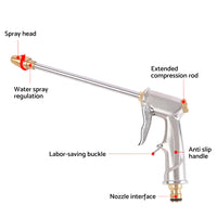 High Pressure Water Hose Nozzle Long Spray Attachment Suitable For Garden Hose & Car Wash