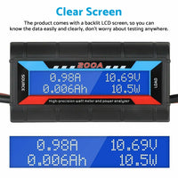 200A Digital Watt Meter Power Analyzer Suitable For Solar & Caravan Systems With Anderson Style Plug 12V