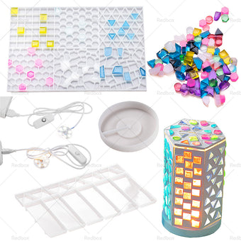 compare product Silicone Resin Mold Mosaic Table Lamp Night Light Mold Set DIY Craft Pen Holder