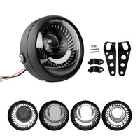 6.5-inch Motorcycle LED Headlight with Spiral Side Mount Bracket Suitable For Cafe Racer Motorcycles
