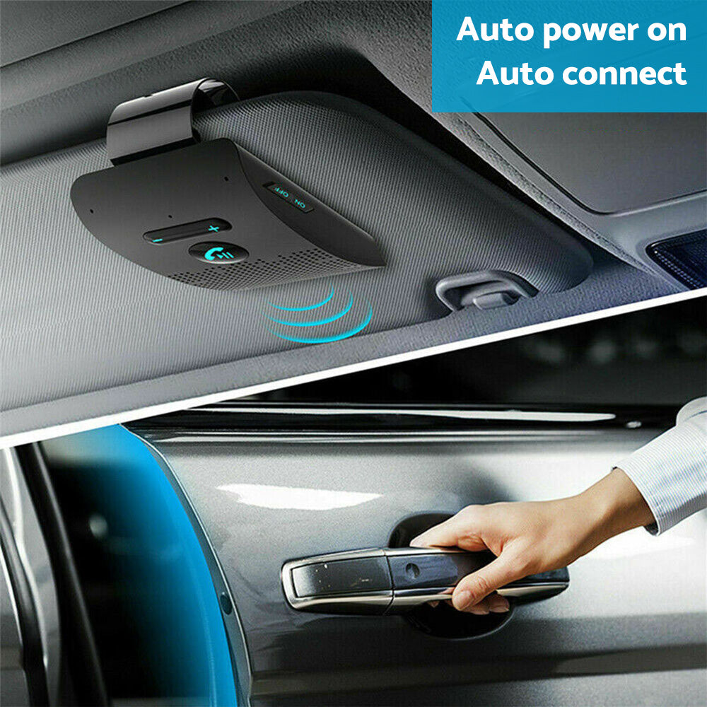 Wireless Car Bluetooth Handsfree Speaker Phone With Sun Visor Clip Black