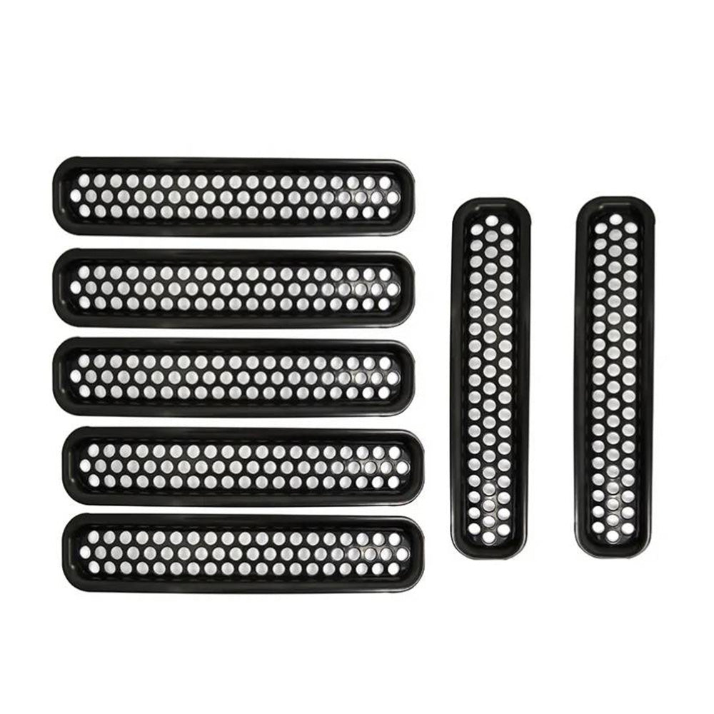 Front Mesh Grille Inserts Grill Cover Trim Suitable For Jeep Wrangler TJ 1997-2006